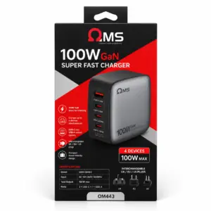 OM 443 – 100W GaN Super Fast Charger